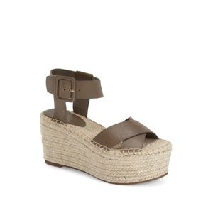 Marc Fisher Randall Platform leather crossover slingback espadrilles. Size 10